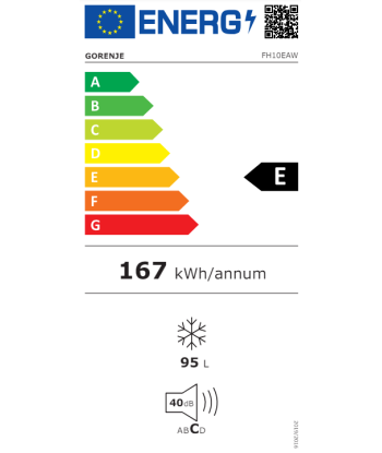 Gorenje Freezer FH10EAW, Energy efficiency class E, Chest, Free standing, Height 85.4 cm, Total net capacity 142 L, White