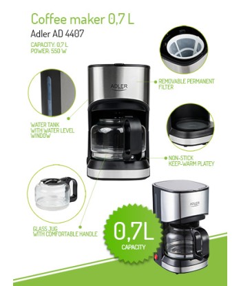 Adler AD 4407 Drip Coffee Maker - Enjoy Fresh Coffee!