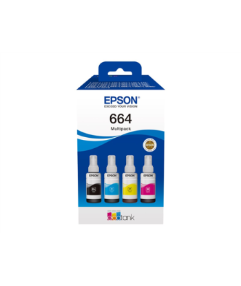 Epson 664 EcoTank 4-colour multipack, Epson C13T66464A, 664 EcoTank 4-colour multipack, Ink tank, Black, yellow, cyan, magenta