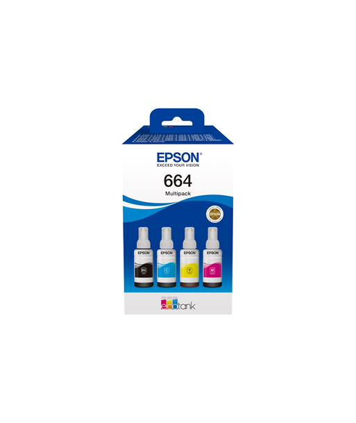 Epson 664 EcoTank 4-colour multipack, Epson C13T66464A, 664 EcoTank 4-colour multipack, Ink tank, Black, yellow, cyan, magenta