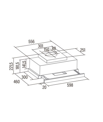 CATA TFH 6630 X/A Telescopic Hood, 60cm, 605 m³/h, Touch Control, LED, A+