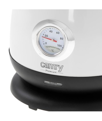 Чайник Camry with a thermometer CR 1344 Electric 2200 W 1.7 L Stainless steel 360° rotational base White