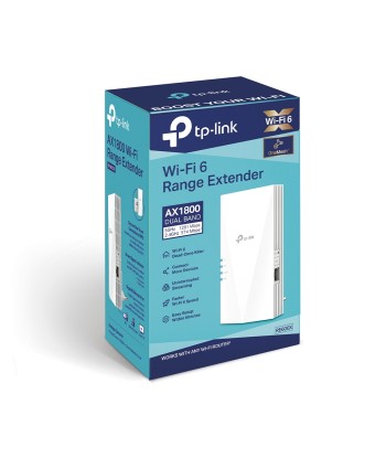 TP-LINK, AX1800 Wi-Fi 6 Range Extender, RE600X, 802.11ax, 2.4GHz/5GHz, Ethernet LAN (RJ-45) ports 1, MU-MiMO Yes, no PoE