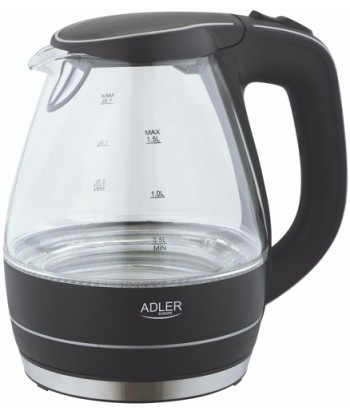 Чайник Adler AD 1224 Стеклянный 1.5L 2000W Черный