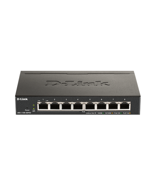 D-Link 8-Port Gigabit PoE Smart Managed Switch DGS-1100-08PV2 Web managed, Desktop D-Link 8-Port Gigabit PoE Smart Managed Switch DGS-1100-08PV2 Web managed, Desktop