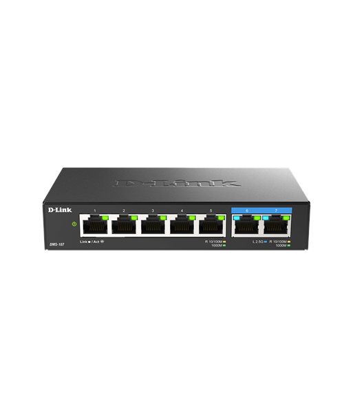 D-Link 7-Port Multi-Gigabit Unmanaged Switch DMS-107/E Unmanaged, Desktop