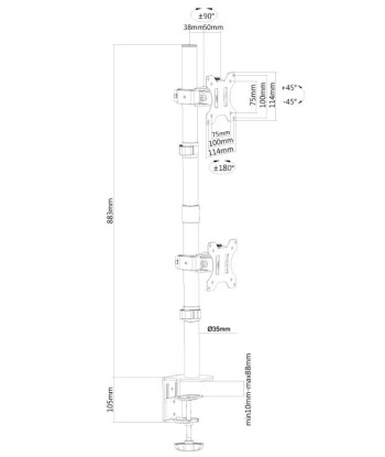 Neomounts FPMA-D550DVBLACK Настольное крепление для мониторов 10-32"