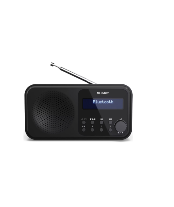 Sharp DR-P420(BK) Tokyo Portable Digital Radio, FM/DAB/DAB+, Bluetooth 5.0, USB or Battery Powered, Midnight Black Sharp