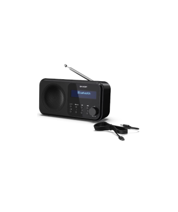 Sharp DR-P420(BK) Tokyo Portable Digital Radio, FM/DAB/DAB+, Bluetooth 5.0, USB or Battery Powered, Midnight Black Sharp