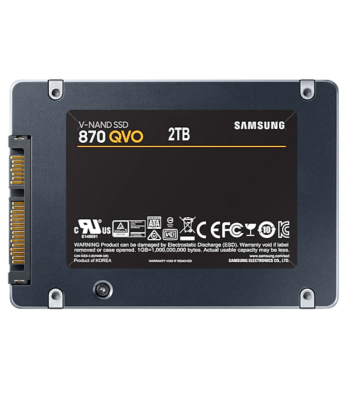 Samsung SSD 870 QVO 2000 GB, SSD form factor 2.5", SSD interface SATA III, Write speed 530 MB/s, Read speed 560 MB/s