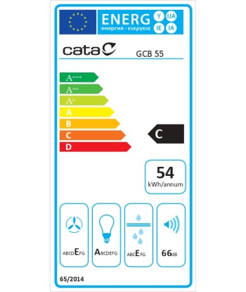CATA GCB 55 X Canopy Hood - 55cm, 371 m³/h, LED, Stainless Steel/Grey