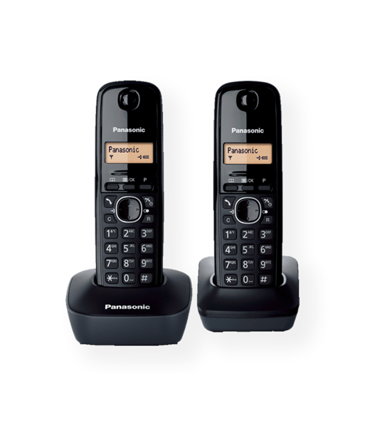 Panasonic   Cordless   KX-TG1612FXH   Built-in display   Caller ID   Black   Conference call   Phonebook capacity 50 entries
