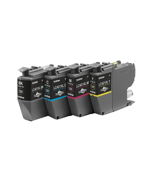 Brother LC421XLVAL Ink Cartridge Multipack, Brother Brother LC, LC421XLVAL, Brother LC421XL - 4-pack - XL - black, yellow