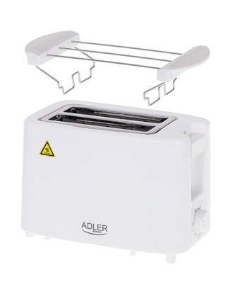 Adler AD 3223 Toaster Power 750 W Number of slots 2 Housing material Plastic White