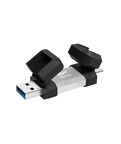 Silicon Power Mobile C51 256GB USB-A/USB-C Mälupulk - Hõbedane