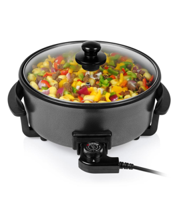 Elektriline pann Tristar, XL, PZ-9135, Diameter 30 cm, Grill, 1500 W, Lid included, Fixed handle, Black