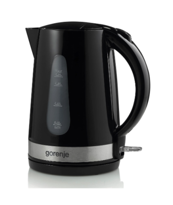 Чайник Gorenje K17BK Standard, Plastic/ metal, Black, 2200 W, 360° rotational base, 1.7 L