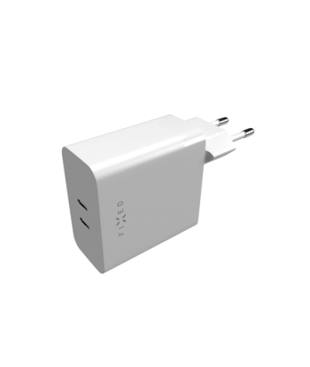 Fixed Dual USB-C Mains Charger, PD support, 65W
