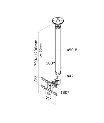 Neomounts FPMA-C100WHITE Потолочный Кронштейн для Телевизора 10-26 дюймов