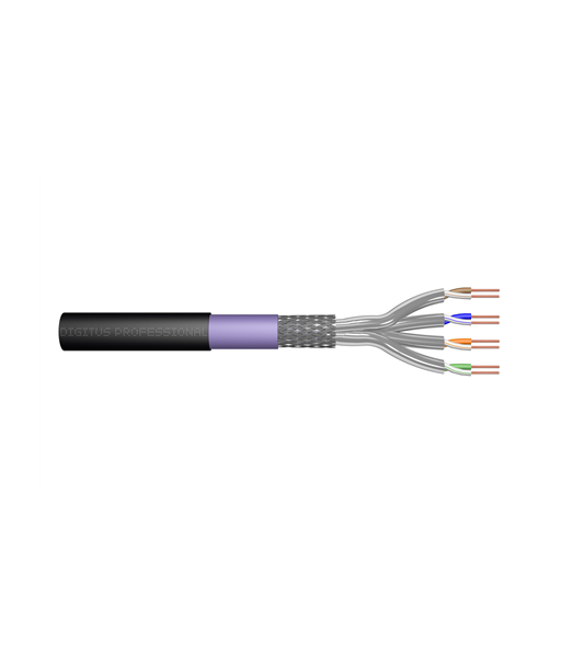 Digitus CAT 7 S-FTP outdoor installation cable, 1200 MHz PE, inner Eca (LSZH-1), AWG 23/1,100m, SX, Black & Purple