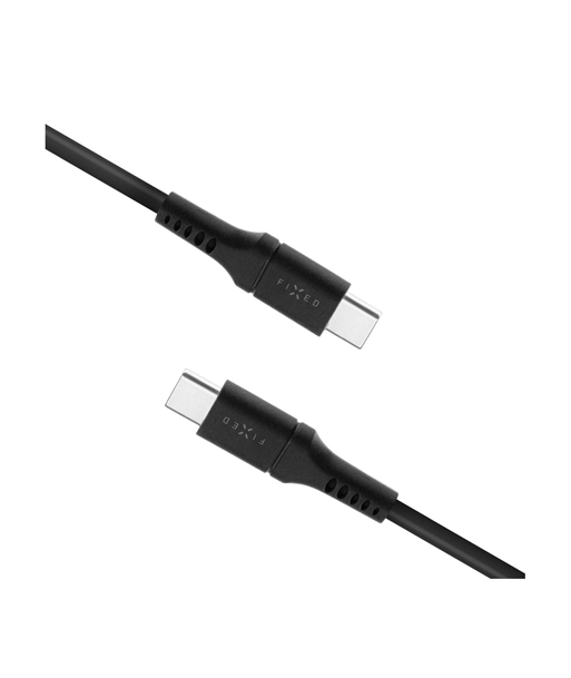 FIXED Liquid Silicone Cable USB-C/USB-C, 1,2m, 60W, Black
