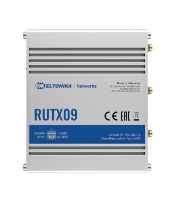 Rugged Industrial LTE-A Cat6 Router, RUTX09, No Wi-Fi, 10/100/1000 Mbit/s, Ethernet LAN (RJ-45) ports 4, Mesh Support No