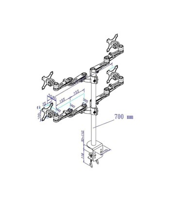 Neomounts FPMA-D935D4 Desk Mount for 10-26" Screens - Silver