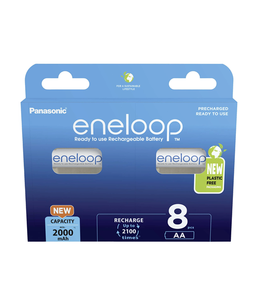 Panasonic Eneloop BK-3MCDE AA Akud, 2000mAh, 8 tk - Eelnevalt laetud ja kasutusvalmis! Panasonic Eneloop BK-3MCDE AA Akud, 2000mAh, 8 tk - Eelnevalt laetud ja kasutusvalmis!