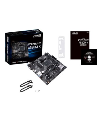Asus, PRIME A520M-K, Processor family AMD, Processor socket AM4, DDR4, Memory slots 2, Supported hard disk drive interfaces M