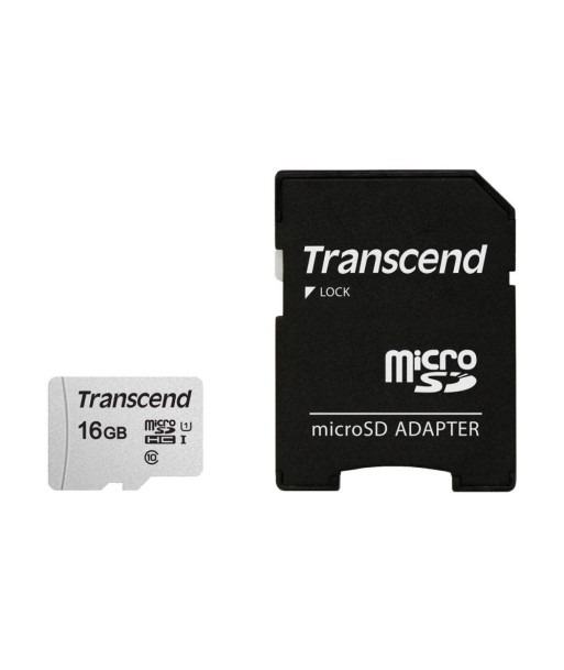 MEMORY MICRO SDHC 16GB W/ADAP/C10 TS16GUSD300S-A TRANSCEND