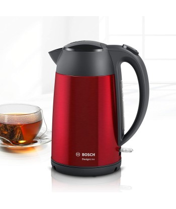 Чайник Bosch DesignLine TWK3P424 Electric, 2400 W, 1.7 L, Stainless steel, 360° rotational base, Red