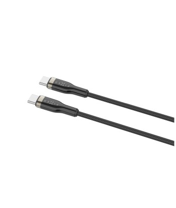 FIXED Плетеный кабель USB-C/USB-C, 1,2 м, 100 Вт, Черный