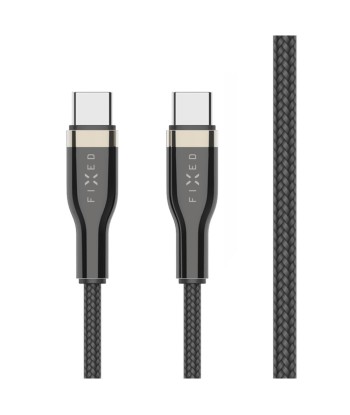 FIXED Плетеный кабель USB-C/USB-C, 1,2 м, 100 Вт, Черный