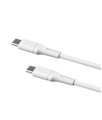 FIXED Жидкий Силиконовый Кабель USB-C - USB-C, 1.2м, 60W, Белый
