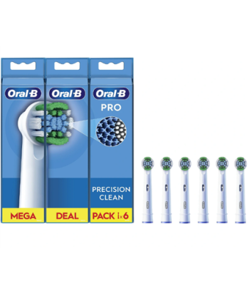 Oral-B Precision Clean Brush Set EB20RX-6 Heads For adults Number of brush heads included 6 White