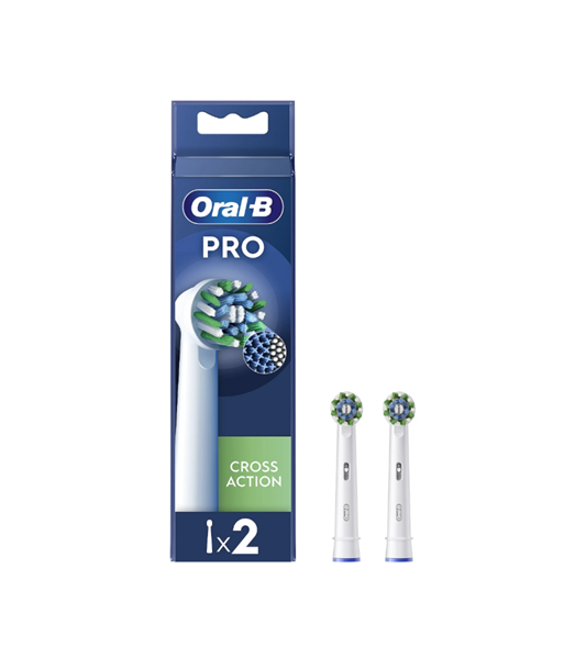 Hambaharja otsikud Oral-B, EB50RX-2 Cross Action Pro, Heads, For adults, Number of brush heads included 2, White