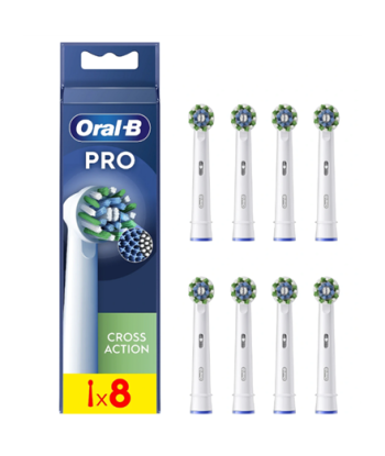 Oral-B, EB50RX-8 Cross Action Pro, Heads, For adults, Number of brush heads included 8, White