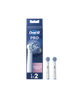 Oral-B, Replaceable toothbrush heads, EB60X-2 Sensitive Clean Pro, Heads, For adults, Number of brush heads included 2, White