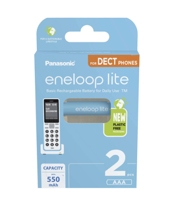 Panasonic Rechargeable Batteries ENELOOP Lite BK-4LCCE/2DE AAA, 550 mAh, 2 pc(s)