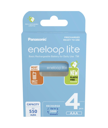 Panasonic Rechargeable Batteries ENELOOP Lite BK-4LCCE/4BE AAA, 550 mAh, 4 pc(s)