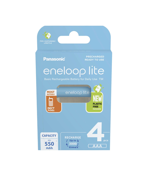 Panasonic, ENELOOP Lite BK-4LCCE/4BE, AAA, 550 mAh, 4 pc(s)