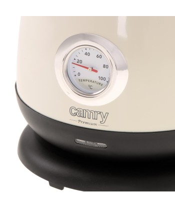 Camry CR 1344 Electric Kettle - Cream Stainless Steel 1.7L
