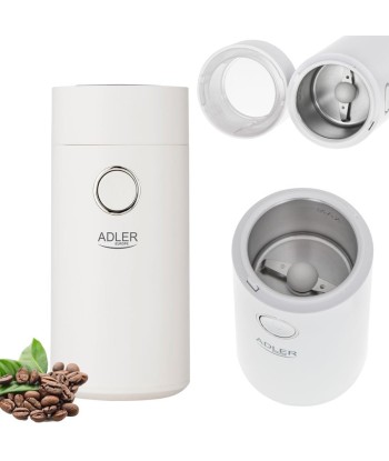 Kohviveski Adler AD4446wg 150 W Coffee beans capacity 75 g Lid safety switch White