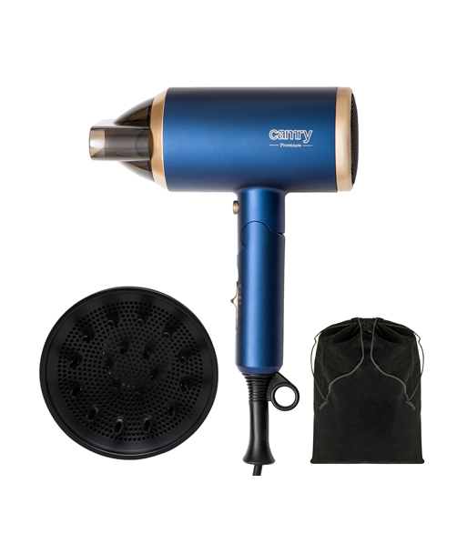 Camry CR 2268 Hair Dryer - 1800W, 2 Temp Settings, Ionic, Diffuser - Blue/Gold Camry CR 2268 Hair Dryer - 1800W, 2 Temp Settings, Ionic, Diffuser - Blue/Gold
