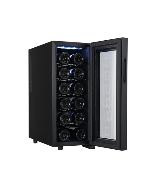 Adler, AD 8083, Energy efficiency class G, Free standing, Bottles capacity 12, Black