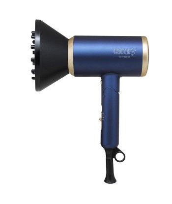 Camry CR 2268 Hair Dryer - 1800W, 2 Temp Settings, Ionic, Diffuser - Blue/Gold