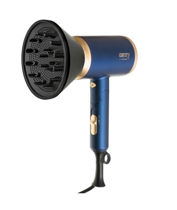 Camry CR 2268 Hair Dryer - 1800W, 2 Temp Settings, Ionic, Diffuser - Blue/Gold