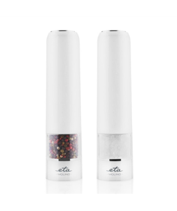 Elegant ETA Salt & Pepper Mill Molino - White Plastic, AAA Battery