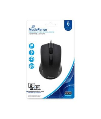 Mediarange MROS210 USB optiline hiir - Must, 3 nuppu