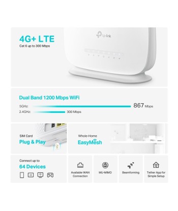 Wireless Router TP-LINK Wireless Router 1200 Mbps IEEE 802.11a IEEE 802.11 b/g IEEE 802.11n IEEE 802.11ac 3x10/100/1000M LAN